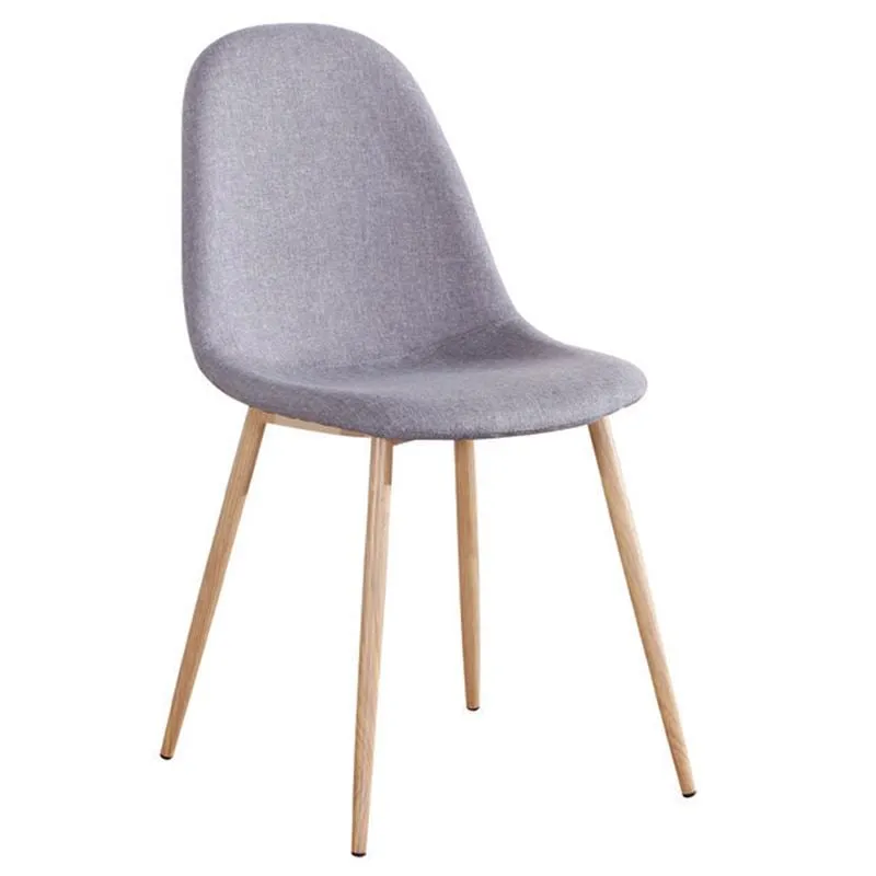 CELINA Natural Metal Chair, Grey Fabric