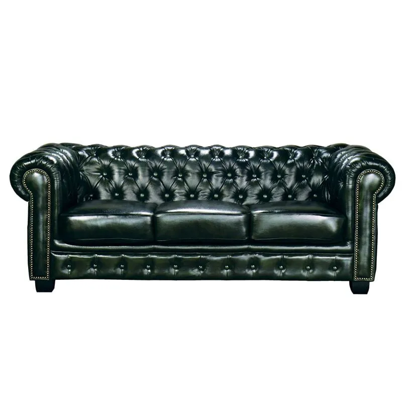 CHESTERFIELD Birmingham 3-S Leather Antique Green