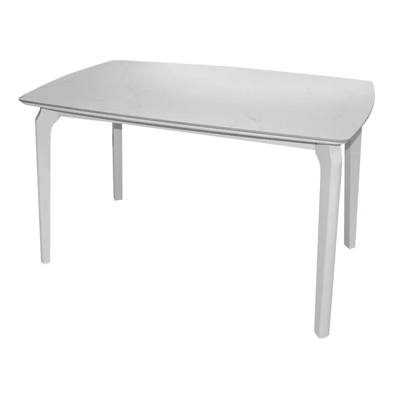 DALIN Table 130x80cm White Wood/Sintered Stone White Marble