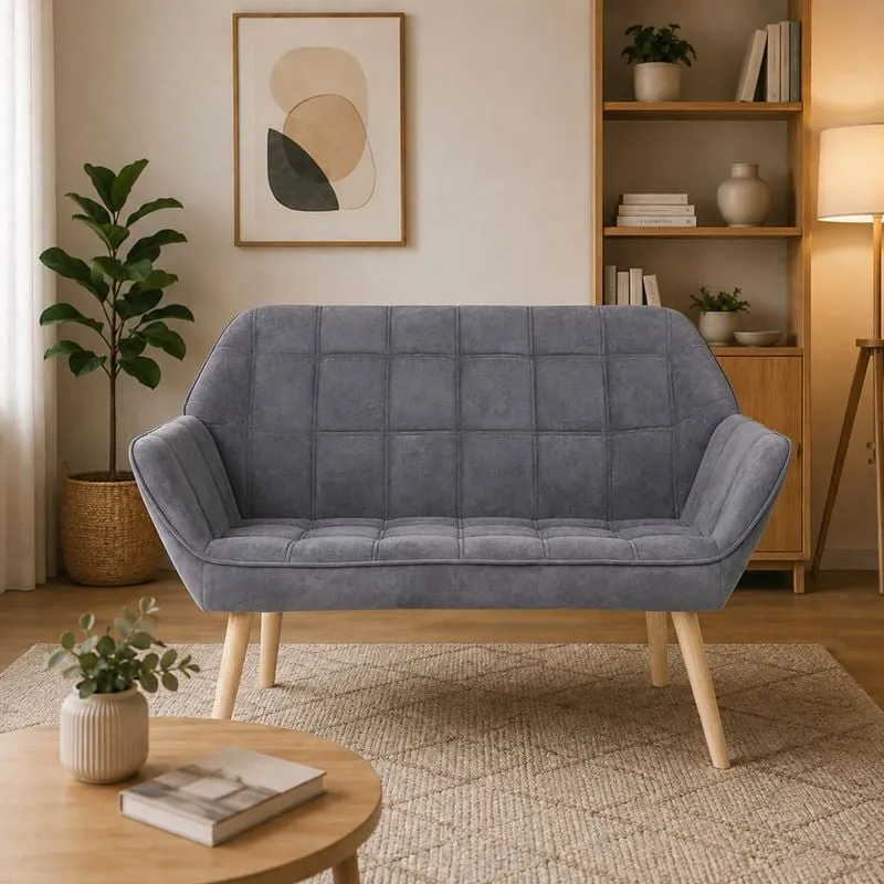 ALMA 2-Seater Sofa Natural / Velure Grey (K/D)