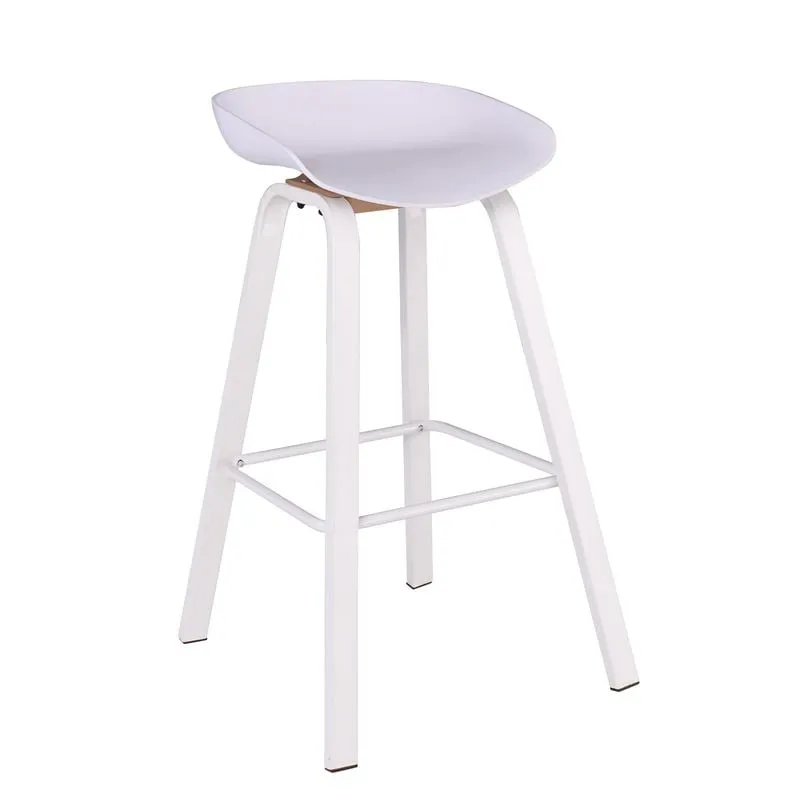 PENT Bar Stool Metal White Color, PP White