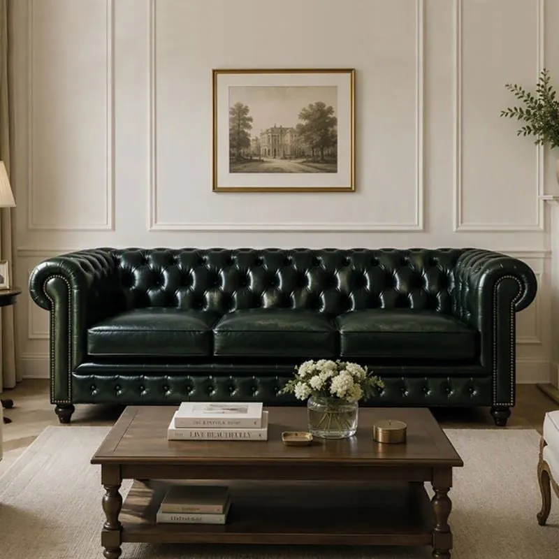 CHESTERFIELD Birmingham 4-S Leather Antique Green