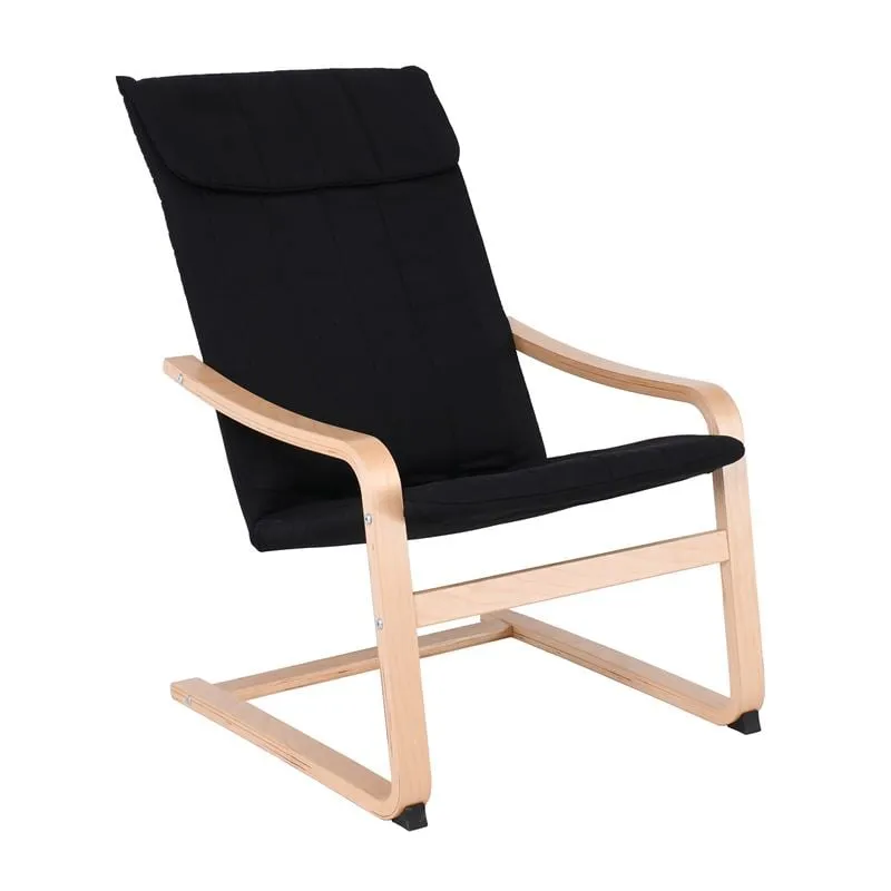 HAMILTON Armchair Natural (Birch)/Fabric Black