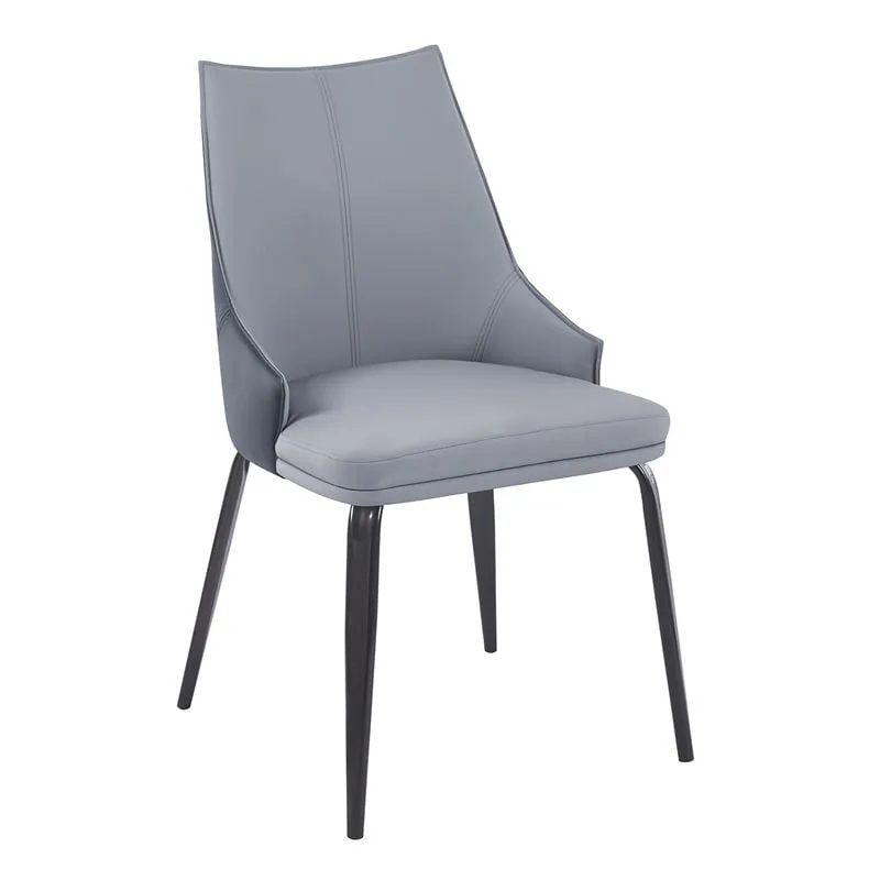 NORA Chair Metal Black Paint, Pu Light/Dark Grey