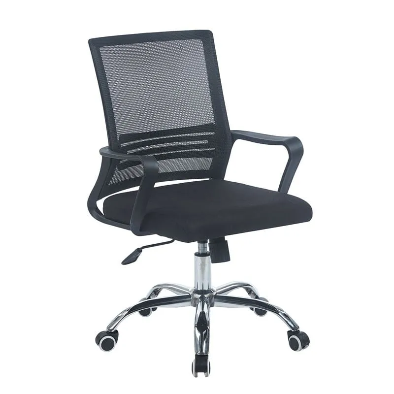 BF2110W Office Armchair Chromed Base/Mesh Black