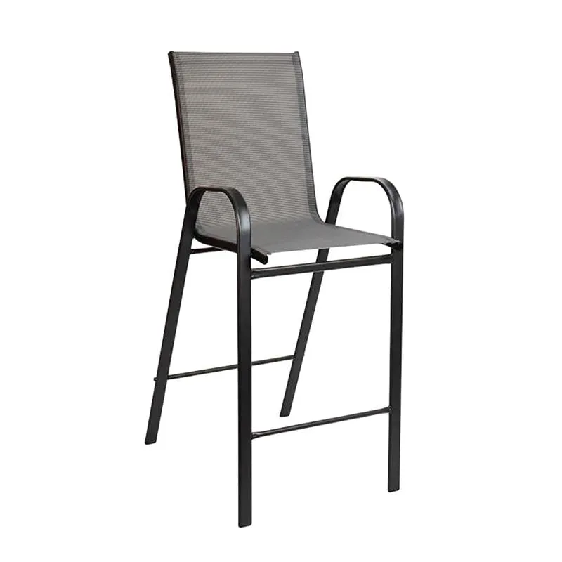 RIO Bar Stool Stackable Metal Anthracite/Textilene Grey
