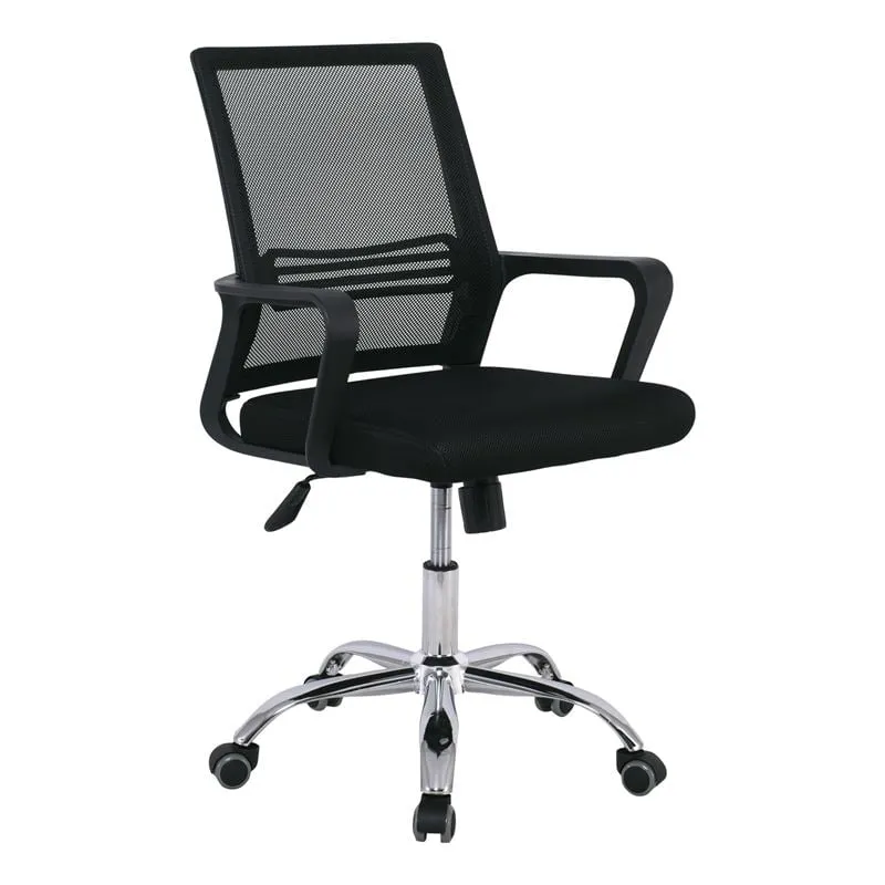 BF2110 Office Armchair-Pro Chromed Base/Mesh Black