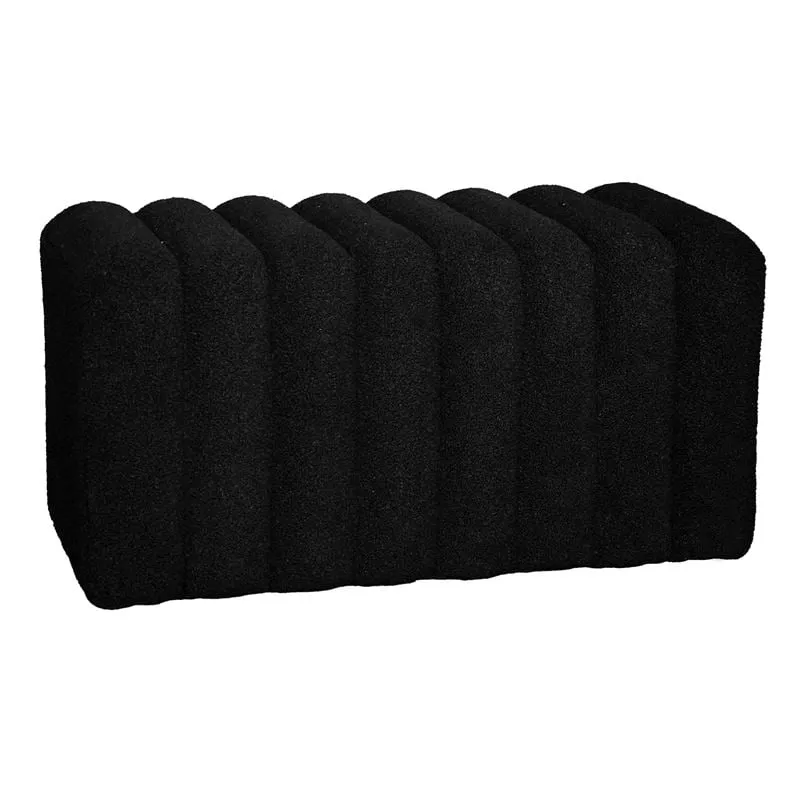 TOGO Stool Teddy Black Fabric 80x40x41cm