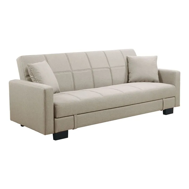 KELSO Sofabed w/Storage, Fabric Cappuccino