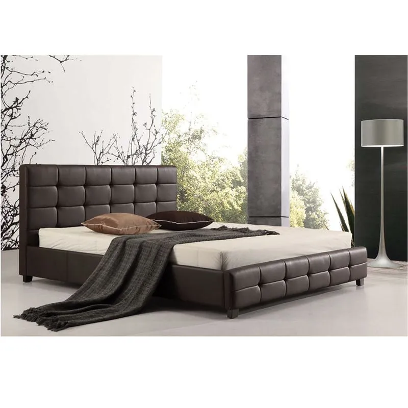 FIDEL Bed (for Mattress 160x200cm) Pu Dark Brown