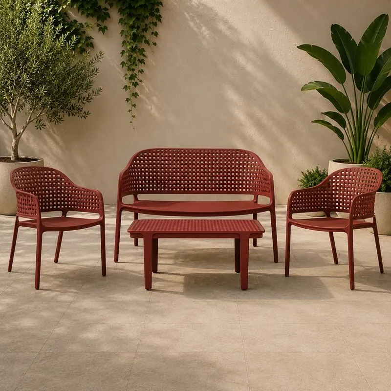 MALAGA Garden Set (4pcs) PP-UV Terracotta