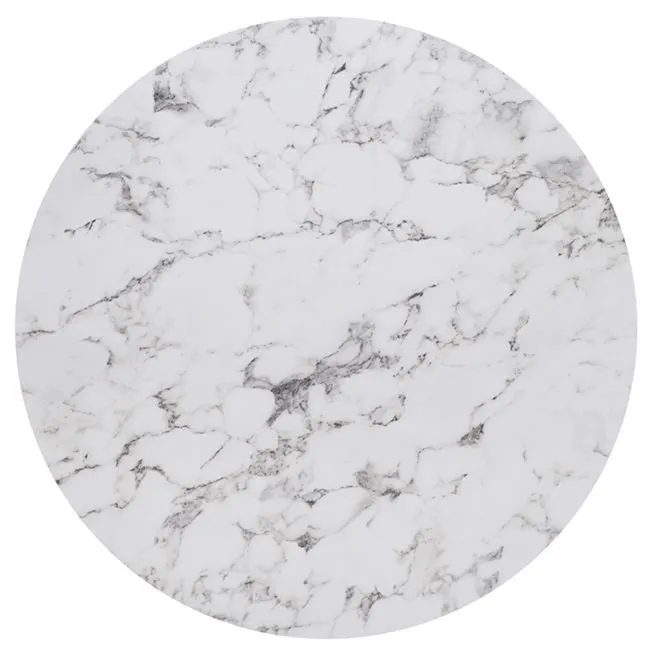 HPL Table Top D.80cm/12mm White Marble (UV)