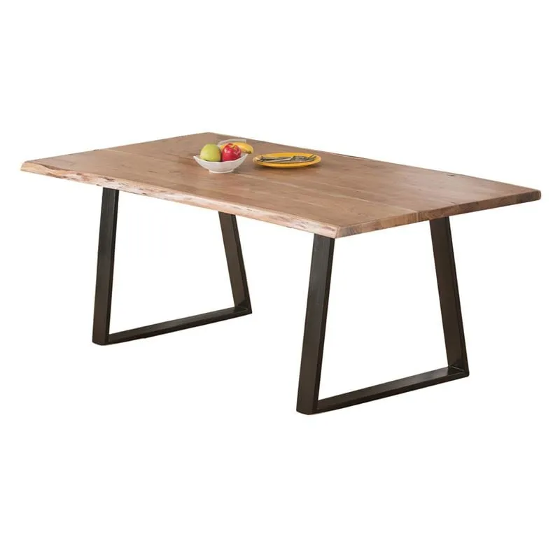 LIZARD-W Dining Table 160x90x78 Acacia Natural Finish (Black Paint)