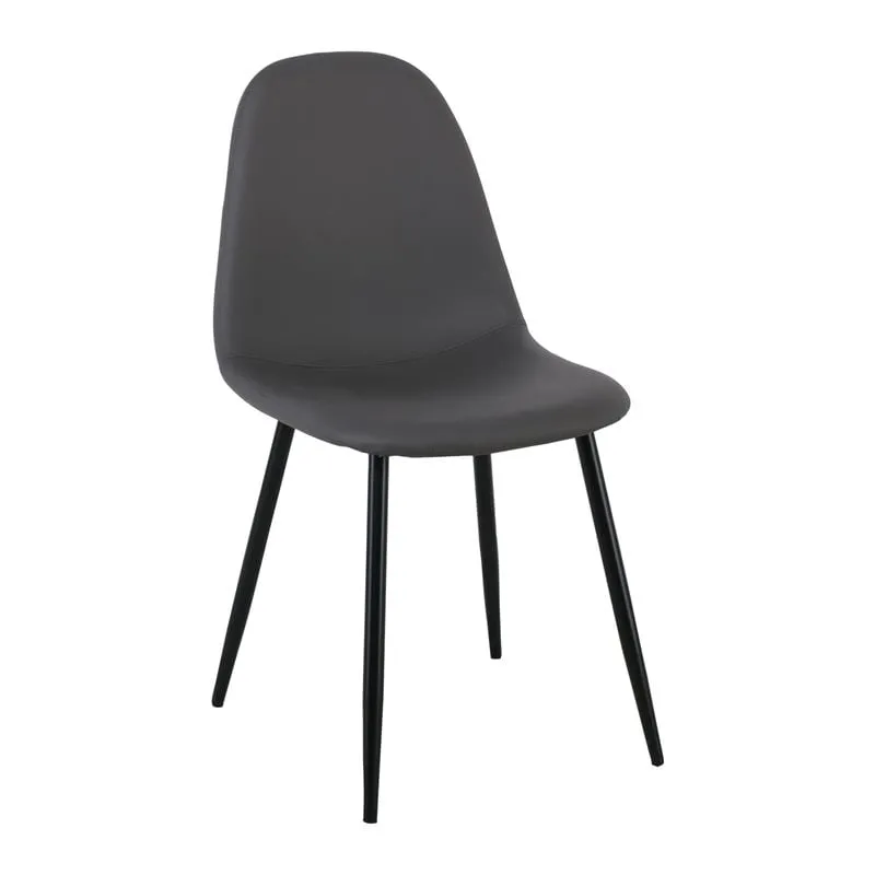 CELINA Black Metal Chair, Grey Pvc