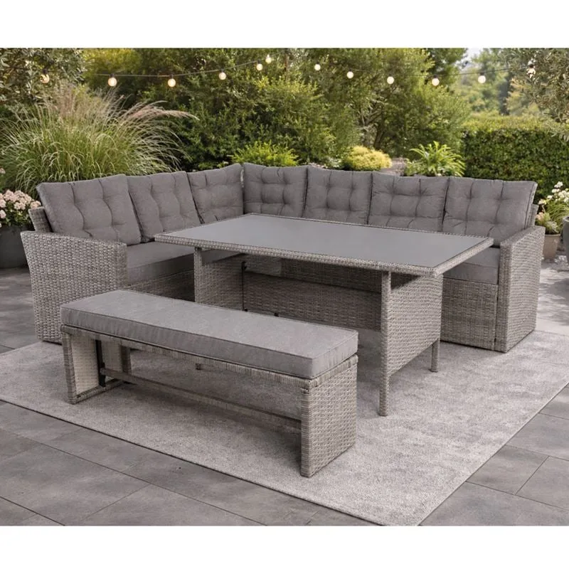 CENTER Set Metal (4 pcs) Grey Wicker/Cushions Grey