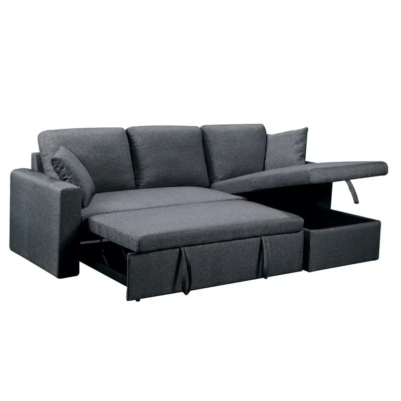 MONTREAL Reversible Storage Corner Sofabed Fabric Anthracite