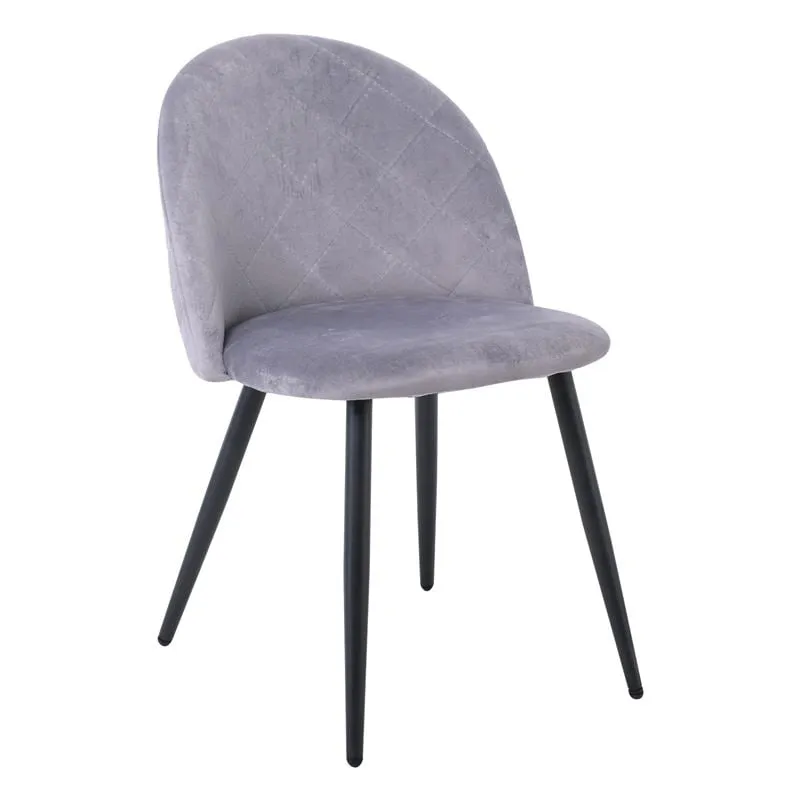 BELLA Chair Metal Black/Fabric Velure Grey