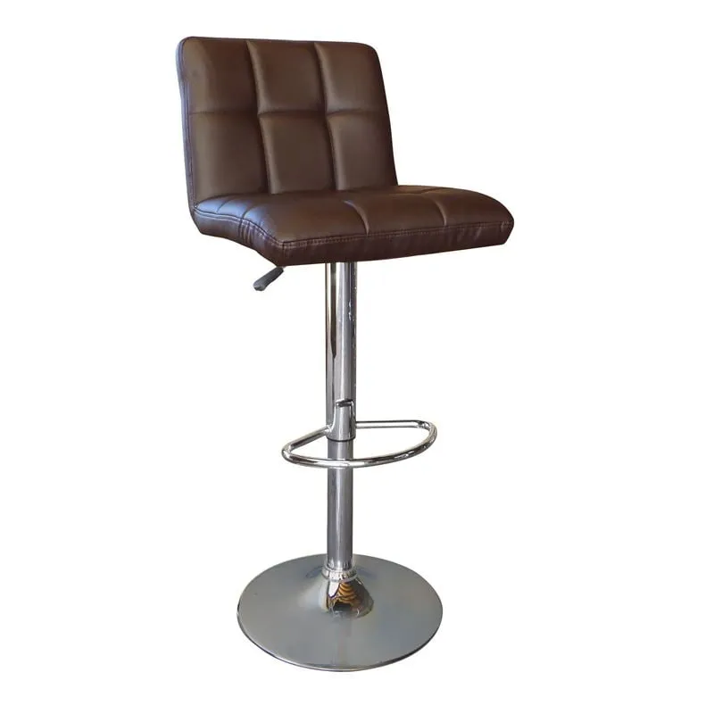 LINO Bar Stool Chrome/Pu Dark Brown