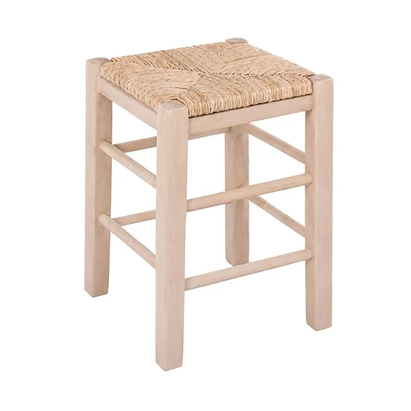 TAVERNA Stool H50cm Unpainted with Rush Seat