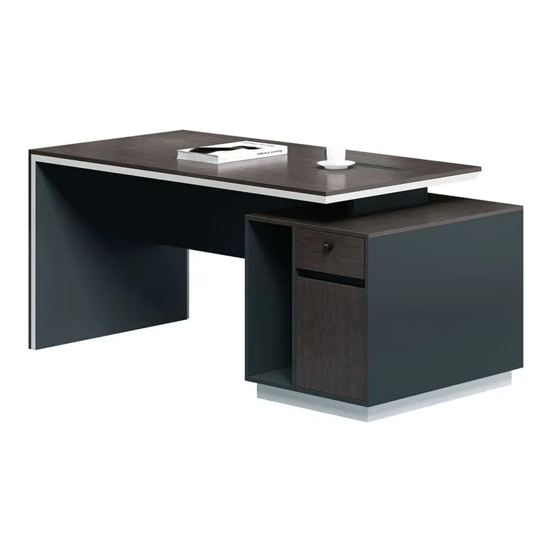 ADVANCE Desk 180x80 Dark Walnut/Sky Grey