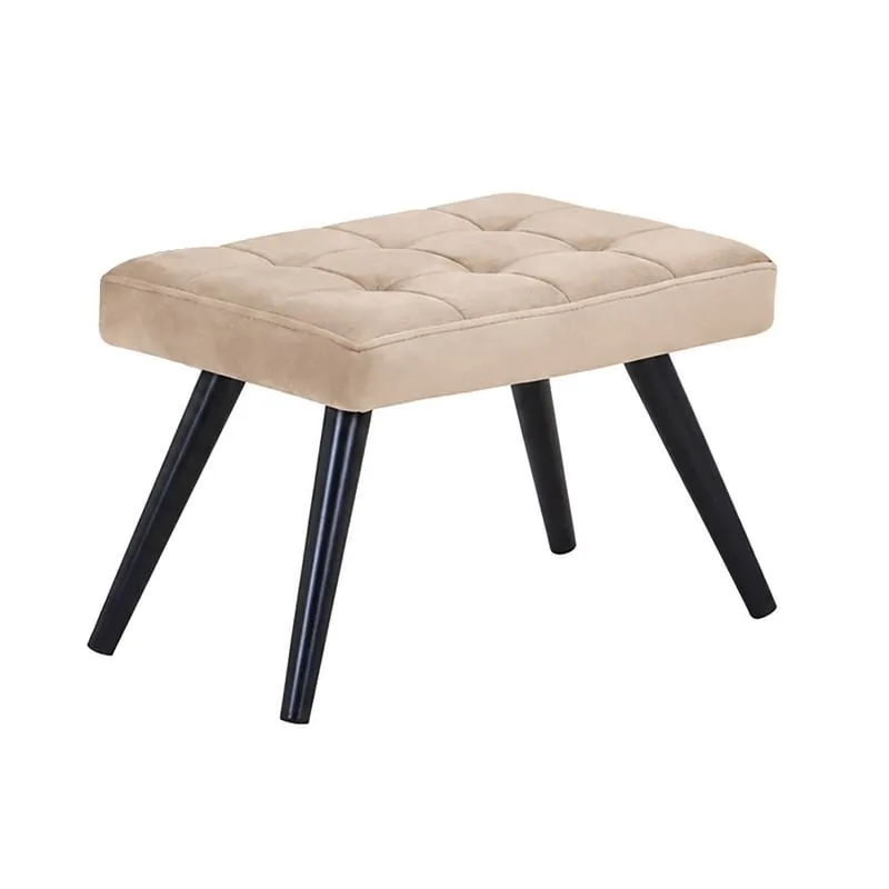 LOBBY Stool Metal Black, Fabric Velure Beige