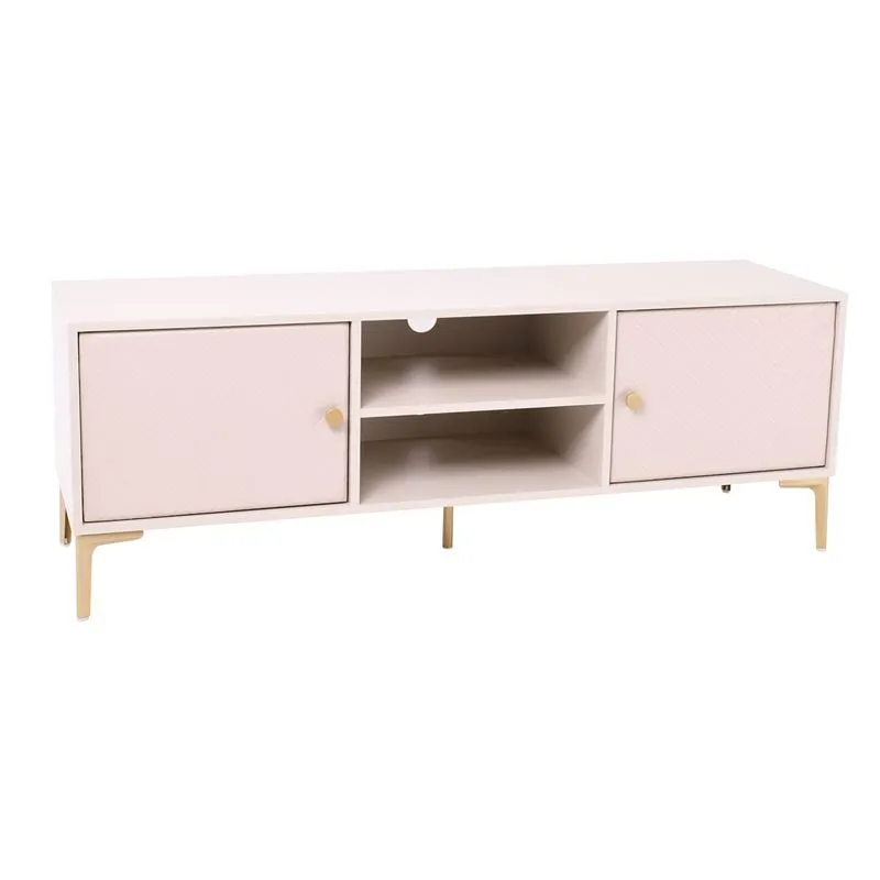 LANA TV Board 140x40x50cm Ecru, front Quilted Pu