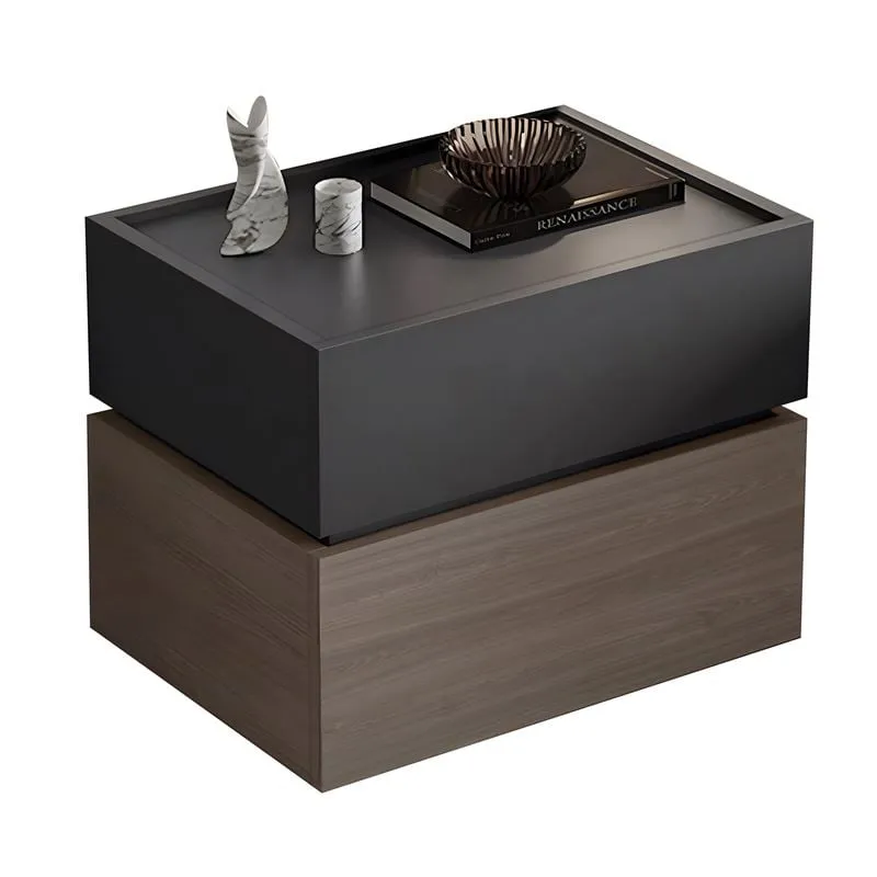 VANITY Κομοδίνο 2 Συρτάρια Αποχρώσεων Sonoma Oak & Grey, με Αποσπώμενα χρωματικά Μέρη