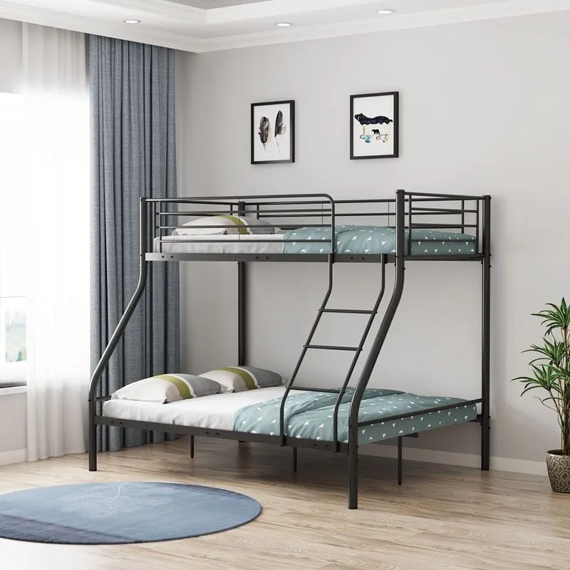 DOUBLE Deck Bed (140x190+90x190)cm Metal Black