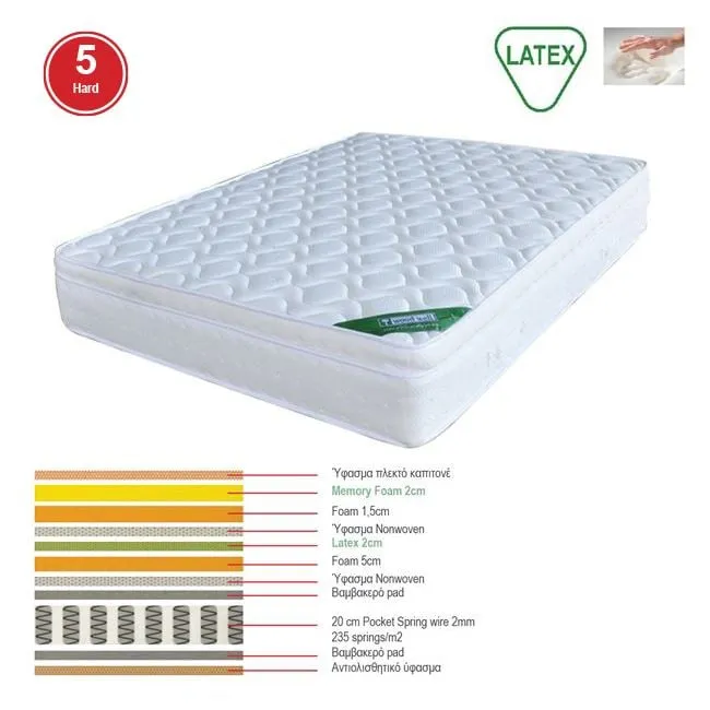 MATTRESS Memory foam+Latex 160x200/31cm