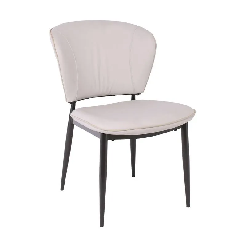 DIMA Chair Metal Black Paint/Pu Grey-Beige