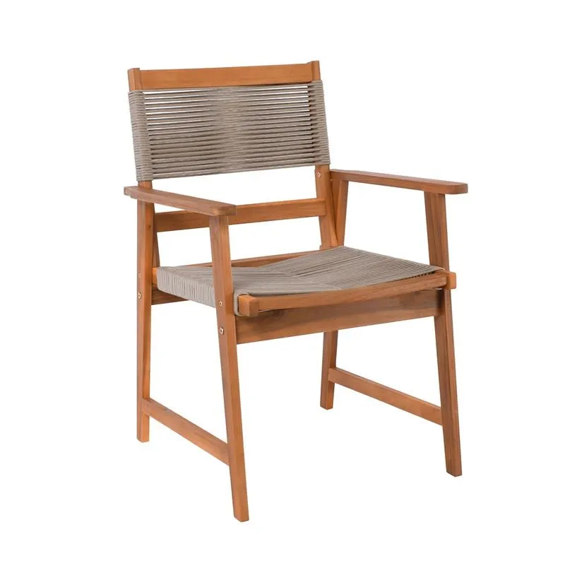 SPRING Dining Armchair, Acacia Natural, Rope Wicker Beige