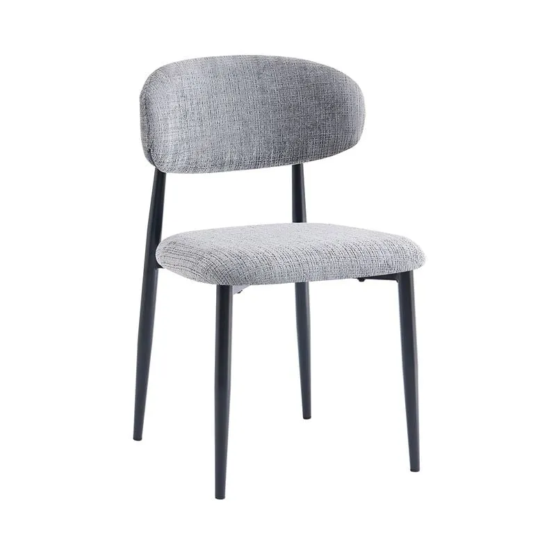 POINT Chair Black Metal, Grey Fabric