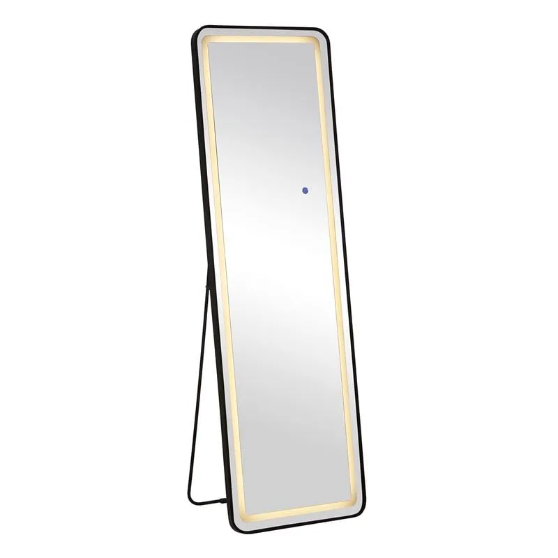 LED-7 Floor-Wall Mirror 50x160cm, Aluminum Black, Illuminated