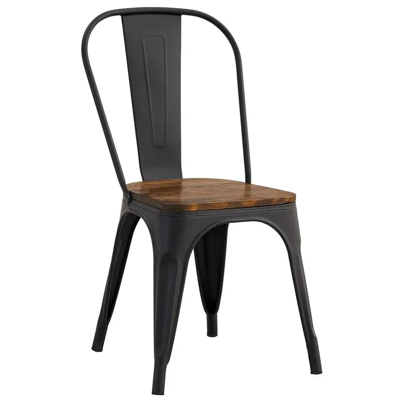 RELIX Wood Dark Oak Chair Metal Black Matte