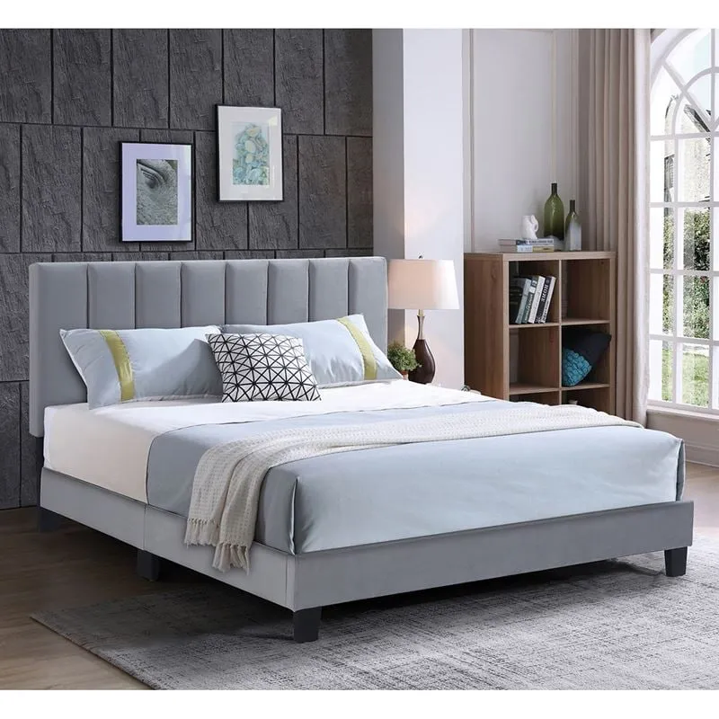 ALLEGRO Bed (for Mattress 180x200cm) Fabric Grey