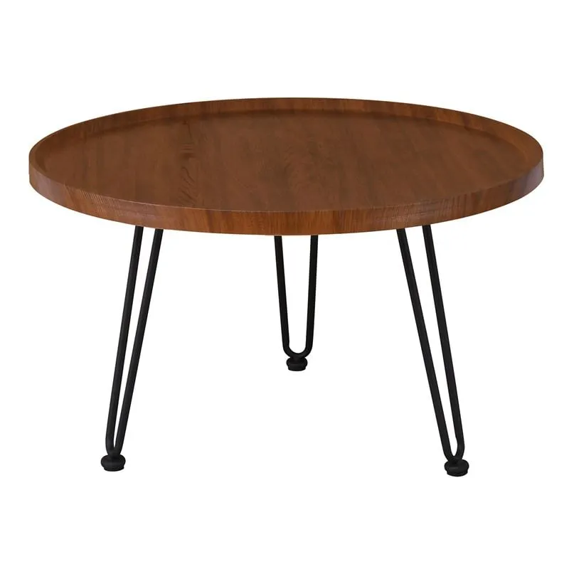 MATRIX Coffee Table D.76x45cm Walnut/Metal Black