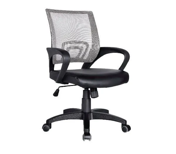 BF2101 (with relax) Office Armchair-Pro Grey Mesh/Black Pu