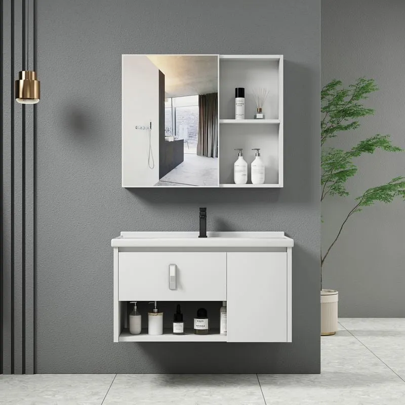 IDEA-2 Bathroom Set White (Countertop with sink and mirror) 60x47x45cm