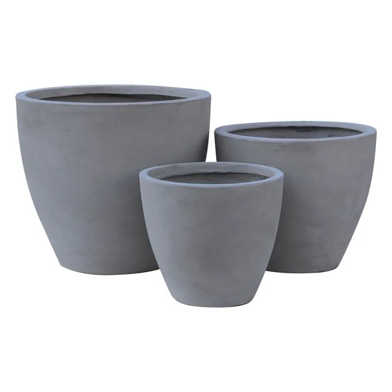 FLOWER POT-3 Set 3 τεμαχίων Fiber Cement Grey