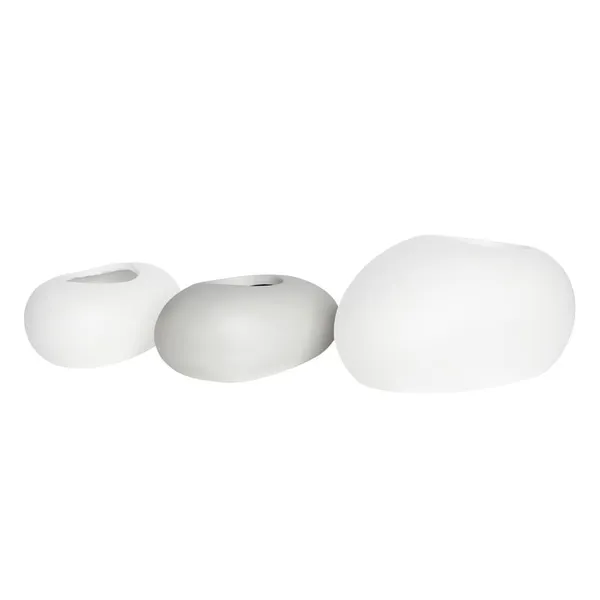 FLOWER POT-ROCK 50x32x19cm/Cement White