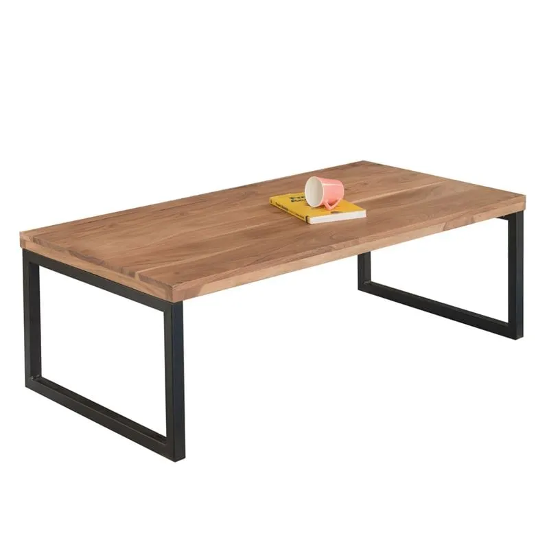 TAMPA Coffee Table 115x60 Acacia Natural Finish (Black Paint)