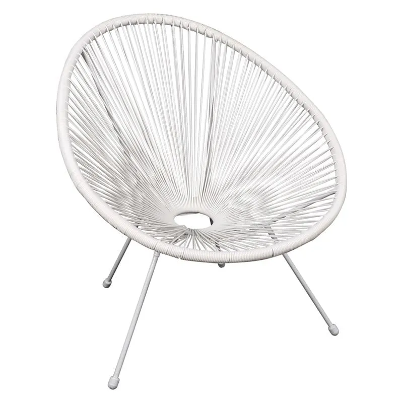 ACAPULCO Armchair White Metal, White Plastic Rattan