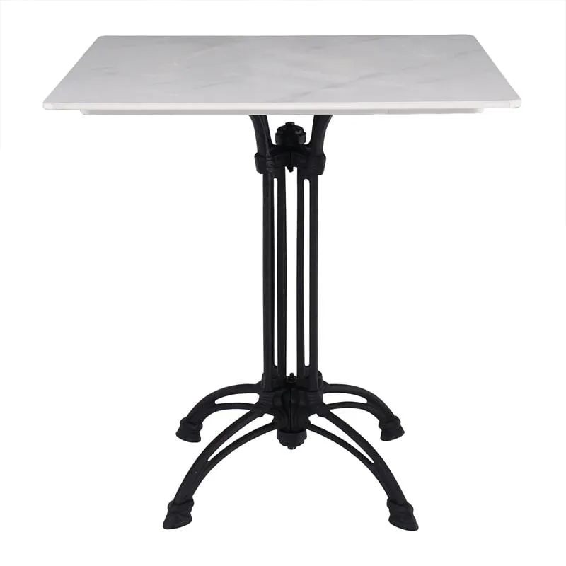 Table Sintered Stone 70x70cm White, 4-Leged