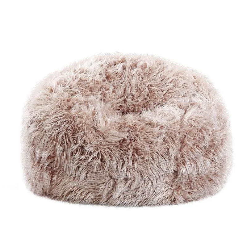 BIGO LUXURY Bean Bag, Sand Color Artificial Fur ( removable cover )