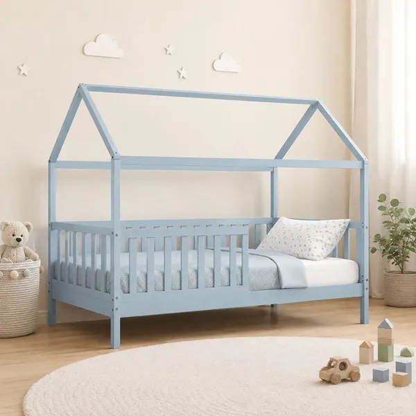 DREAM Montessori Kid Bed Sky Blue (mattress 90x190x(10/8)cm)