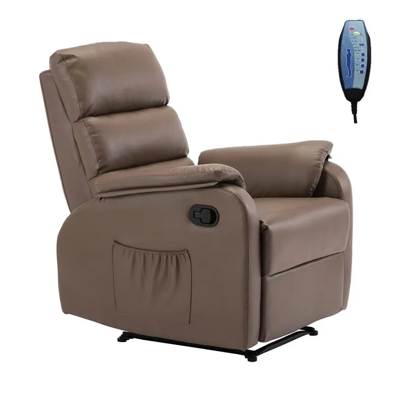 COMFORT Massage Πολυθρόνα Relax, Σαλονιού - Καθιστικού, PU Cappuccino