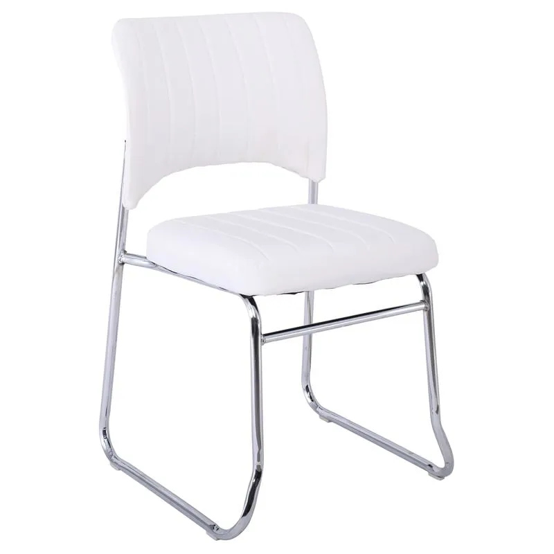 VENUS Chair/Chromed Frame/White Pu