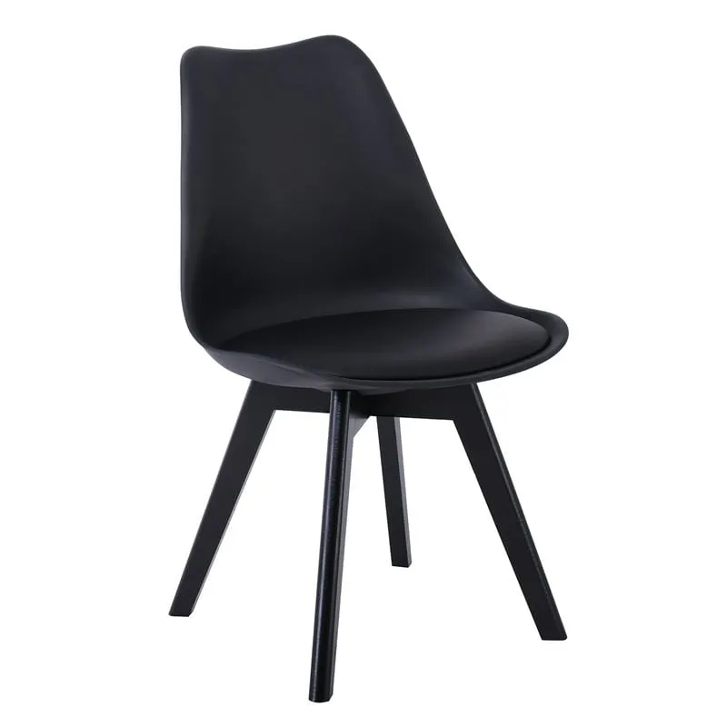 MARTIN Chair PP Black/Wooden Leg Black (assembled cushion)