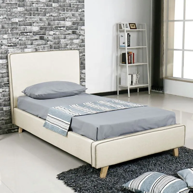 MORISSON Bed (for Mattress 90x190cm) Ecru Fabric