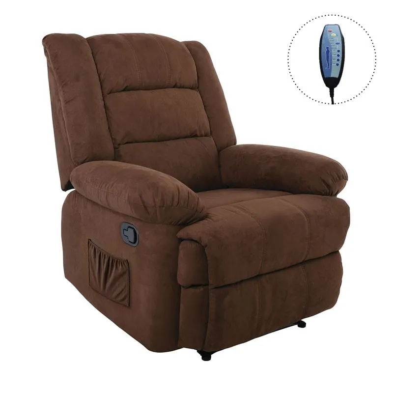 JULIA Massage-Relax Armchair, Fabric Brown